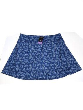 BEROY Blue & White Pattern Knee Length Sports Skort Shorts